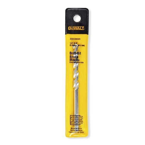BROCA P/ CONCRETO 1/4" X 4" REF. DW530650C / MEC-701 MARCA DEWALT