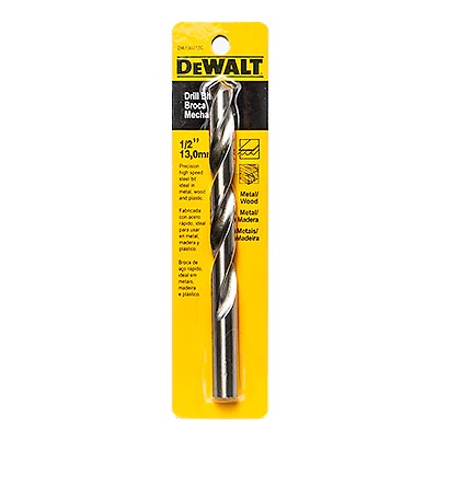 BROCA / MECHA DE ACERO HSS 1/2" PARA METAL Y MADERA REF. DW130012C / MEC-711 MARCA DEWALT
