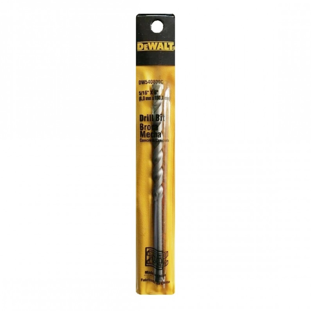 BROCA / MECHA PARA CONCRETO 5/16" X 6" REF. DW540800C / MEC-706 / 379388 MARCA DEWALT