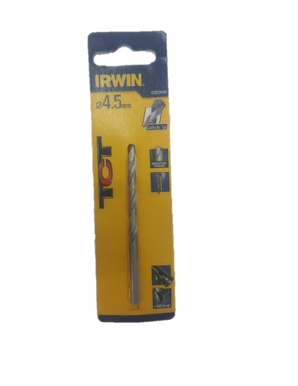 BROCA / MECHA PUNTA DE WIDIA TCT 4,5 MM X 80 MM COD. 303665 REF. 10502636 MARCA IRWIN