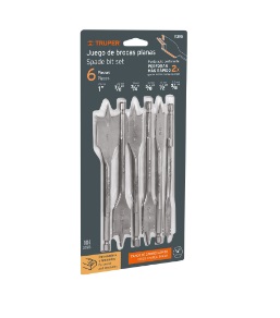 JUEGO DE BROCAS PALA 6 PZAS PARA MADERA REF. 11395 MARCA TRUPER