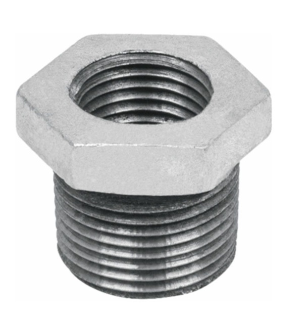 BUSHING GALVANIZADO 1 1/2" X 1 1/4" ROSCADO ( UNIDAD ) REF. BUS-0008 MARCA INFINITY