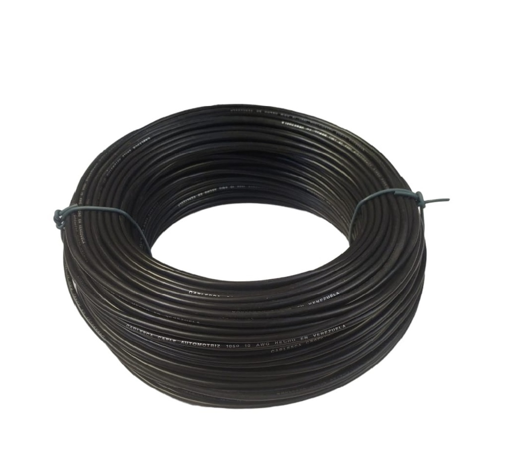 CABLE AUTOMOTRIZ NRO. 10 AWG 105 °C 600V / COLOR NEGRO ROLLO DE 100 MTS MARCA CABLESCA