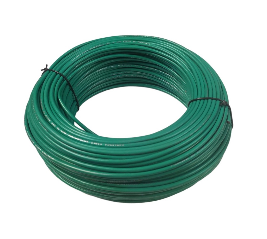 CABLE AUTOMOTRIZ NRO. 10 AWG 105 °C 600V / COLOR VERDE ROLLO DE 100 MTS MARCA CABLESCA