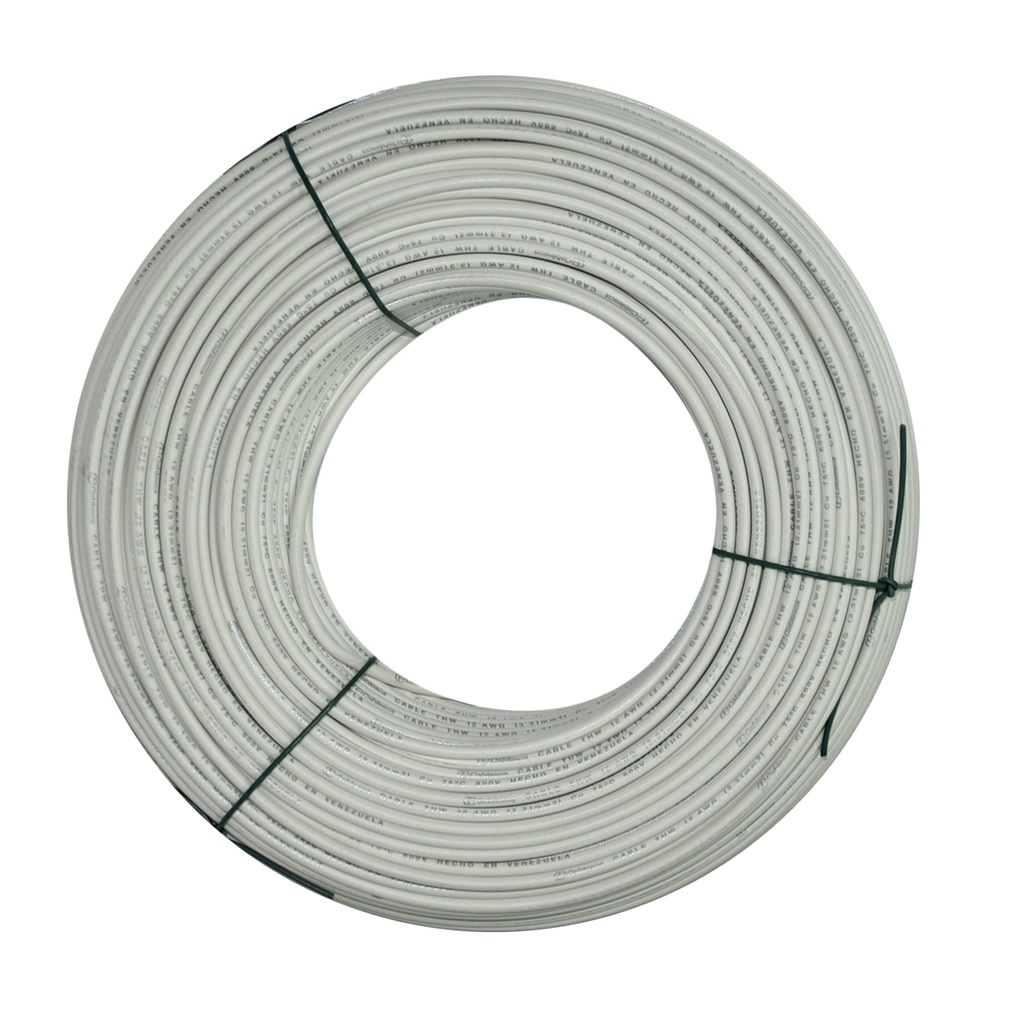 CABLE BW NRO. 10 70°C 750 V / COLOR BLANCO ROLLO DE 100 MTS MARCA CABLECO