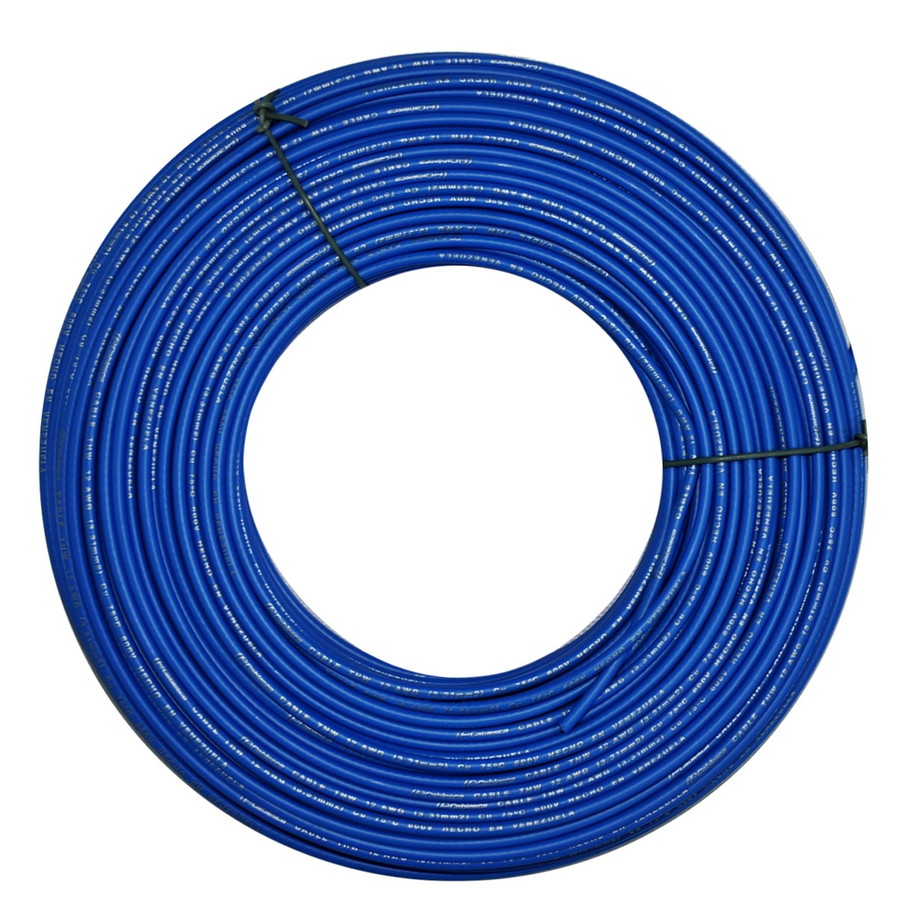 CABLE THHW NRO. 10 AWG 90°C 600V / COLOR AZUL ROLLO 100 MTS MARCA CABLESCA