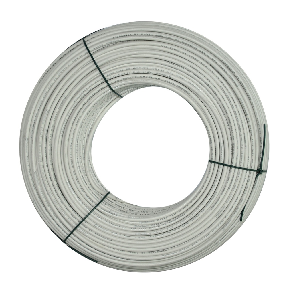 CABLE THHW NRO.10 AWG 90°C 600V / COLOR BLANCO ROLLO 100 MTS MARCA CABLESCA
