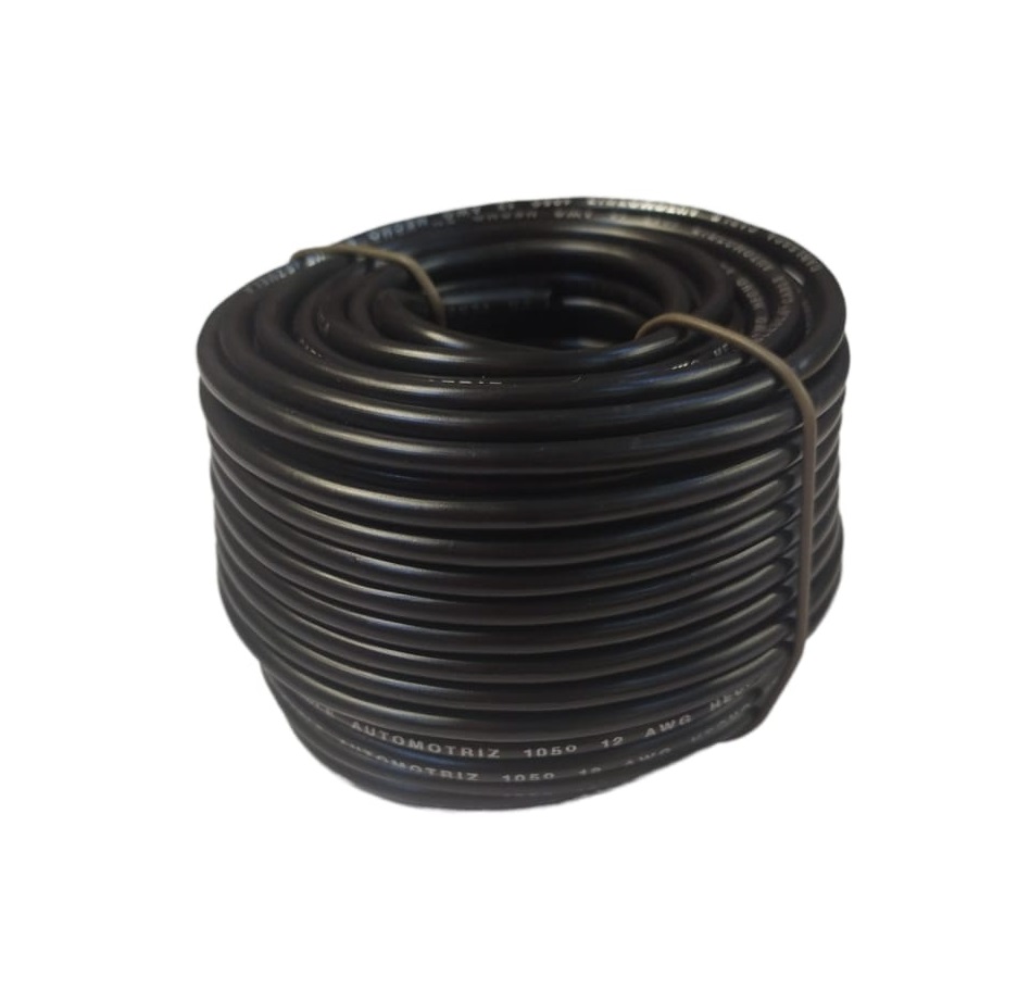 CABLE AUTOMOTRIZ NRO. 12 AWG 105 °C 600V / COLOR NEGRO ROLLO DE 20 MTS MARCA CABLESCA