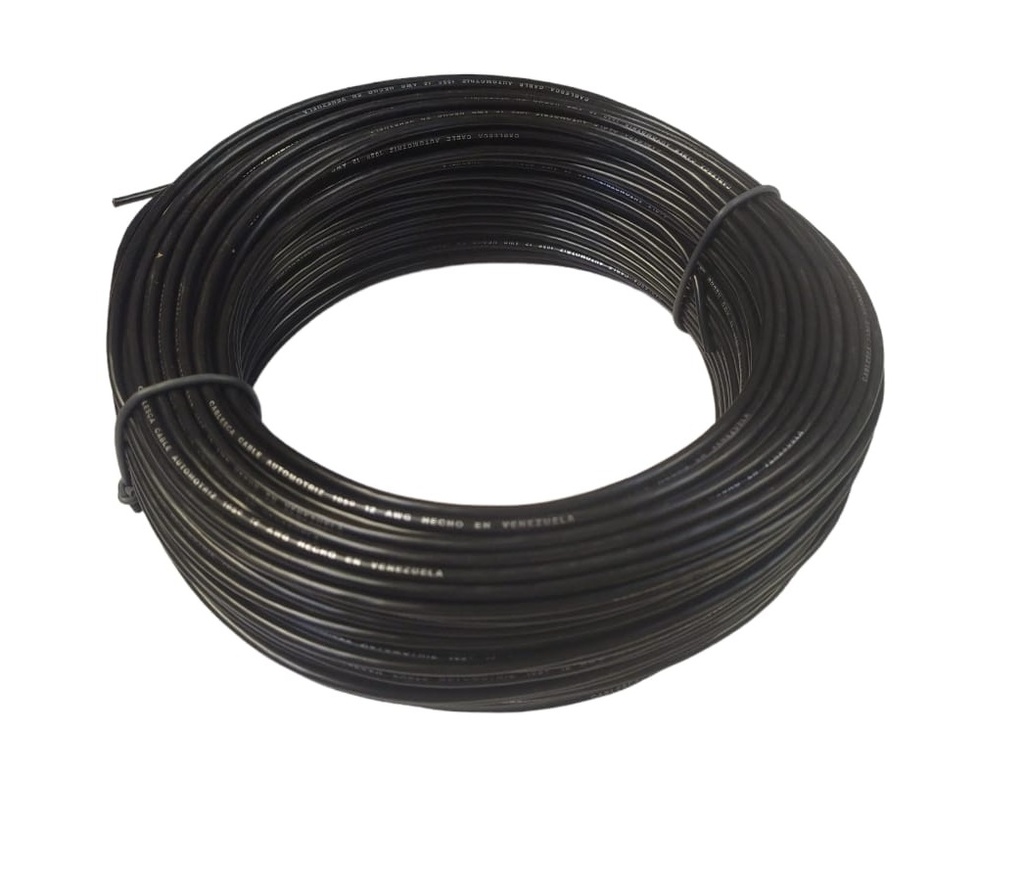 CABLE AUTOMOTRIZ NRO. 12 AWG 105 °C 600V / COLOR NEGRO ROLLO DE 100 MTS MARCA CABLESCA
