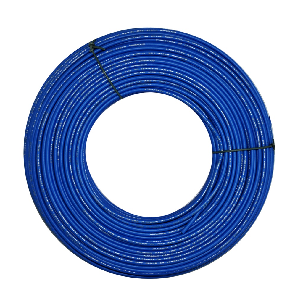 CABLE BW NRO. 12 70°C 750 V / COLOR AZUL ROLLO DE 100 MTS MARCA CABLECO