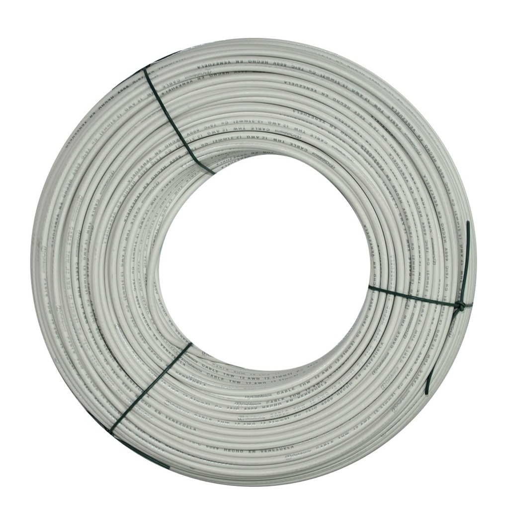 CABLE BW NRO. 12 70°C 750 V / COLOR BLANCO POR METRO MARCA CABLECO