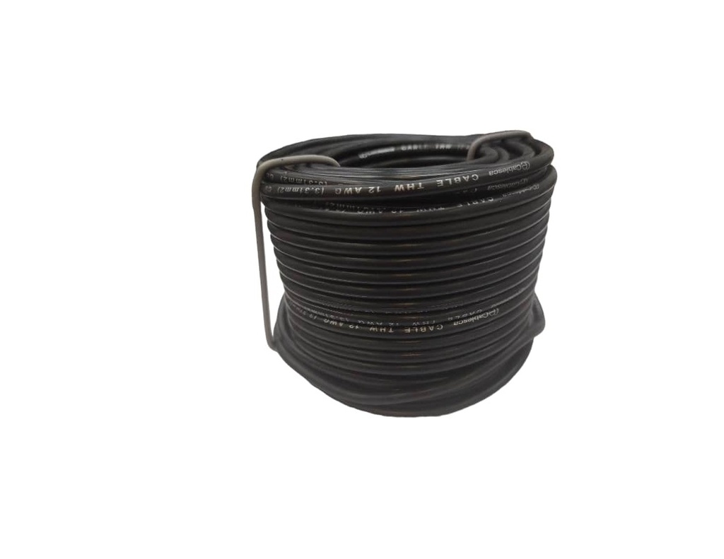 CABLE THHW NRO. 12 AWG 90°C 600V / COLOR NEGRO ROLLITO 20 MTS MARCA CABLESCA