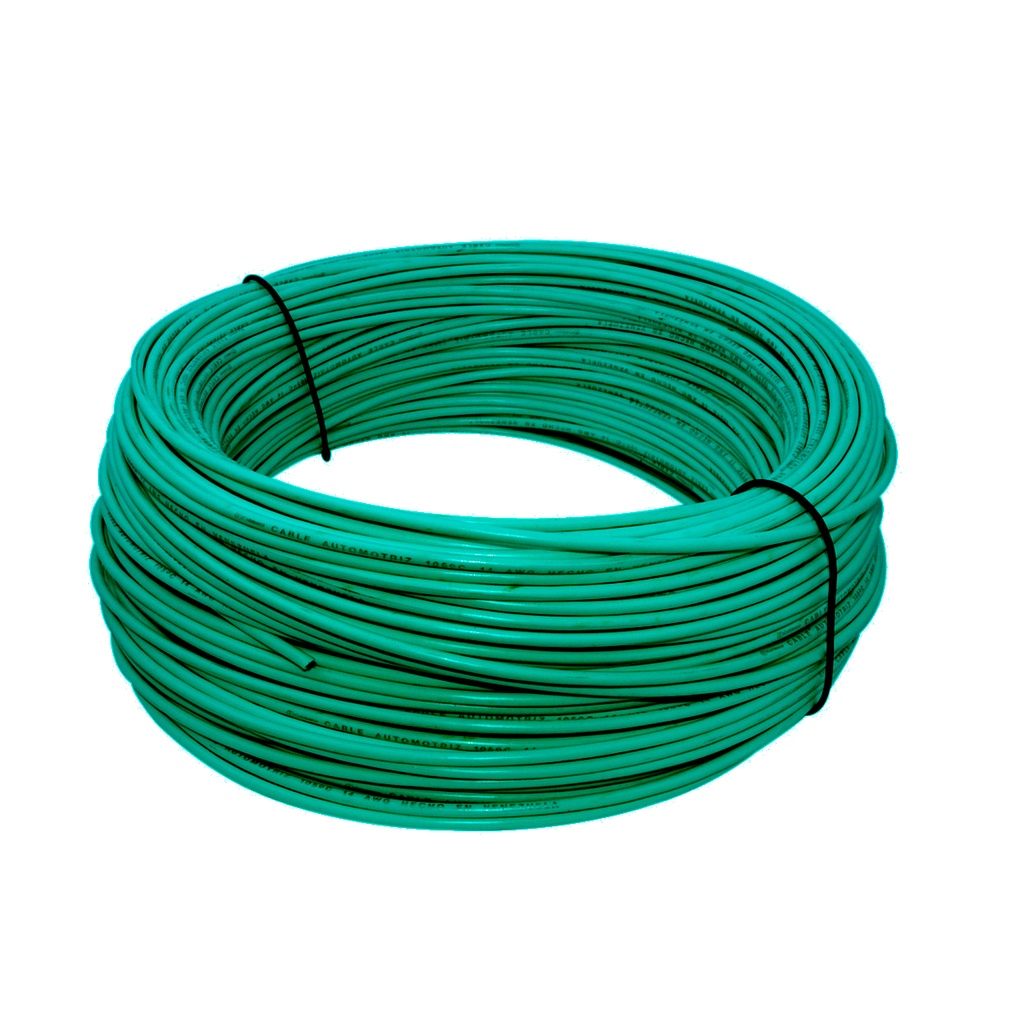 CABLE AUTOMOTRIZ NRO. 14 AWG 105 °C 600V / COLOR VERDE ROLLO DE 100 MTS MARCA CABLESCA