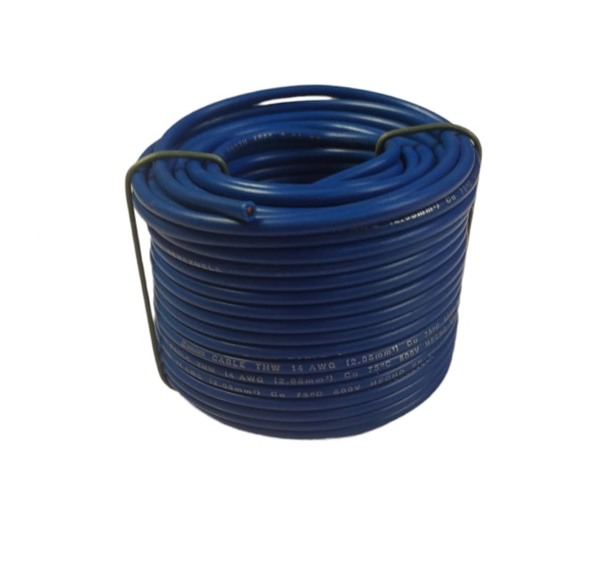 CABLE THHW NRO. 14 AWG 90°C 600V / COLOR AZUL ROLLITO 20 MTS MARCA CABLESCA