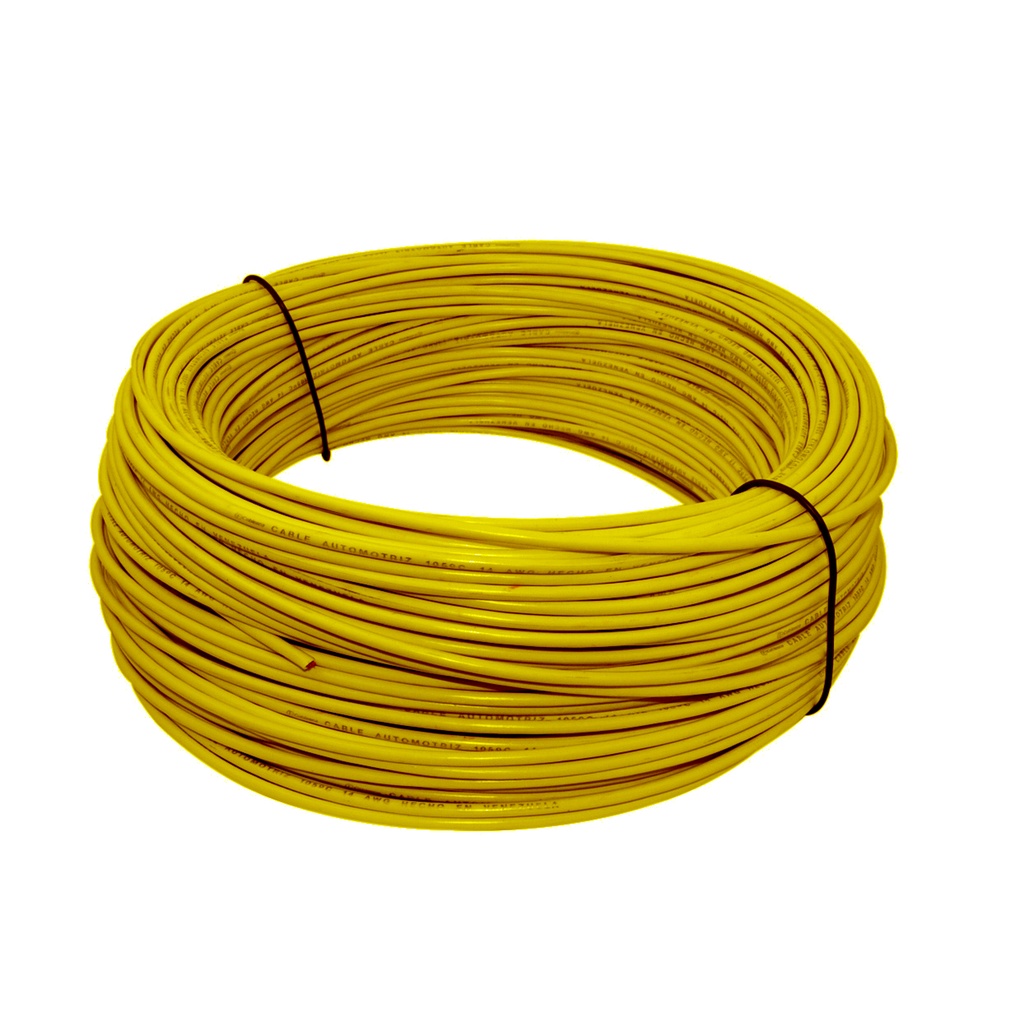 CABLE AUTOMOTRIZ NRO. 16 AWG 105 °C 600V / COLOR AMARILLO ROLLO DE 100 MTS MARCA CABLESCA