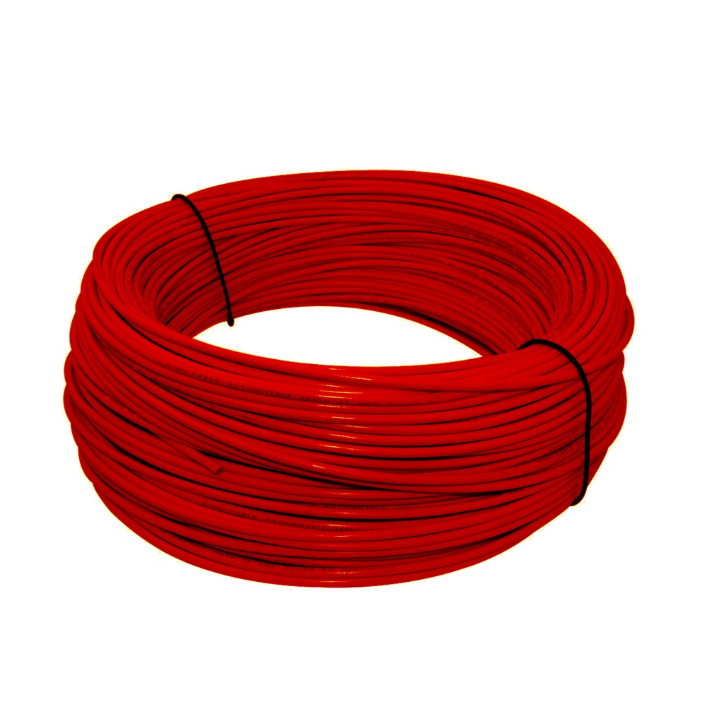 CABLE AUTOMOTRIZ NRO. 16 AWG 105 °C 600V / COLOR ROJO ROLLO DE 100 MTS MARCA CABLESCA