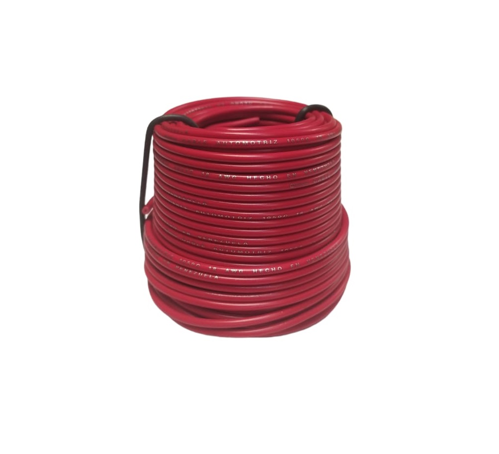 CABLE AUTOMOTRIZ NRO. 18 AWG 105 °C 600V / COLOR ROJO ROLLITO DE 20 MTS MARCA CABLESCA