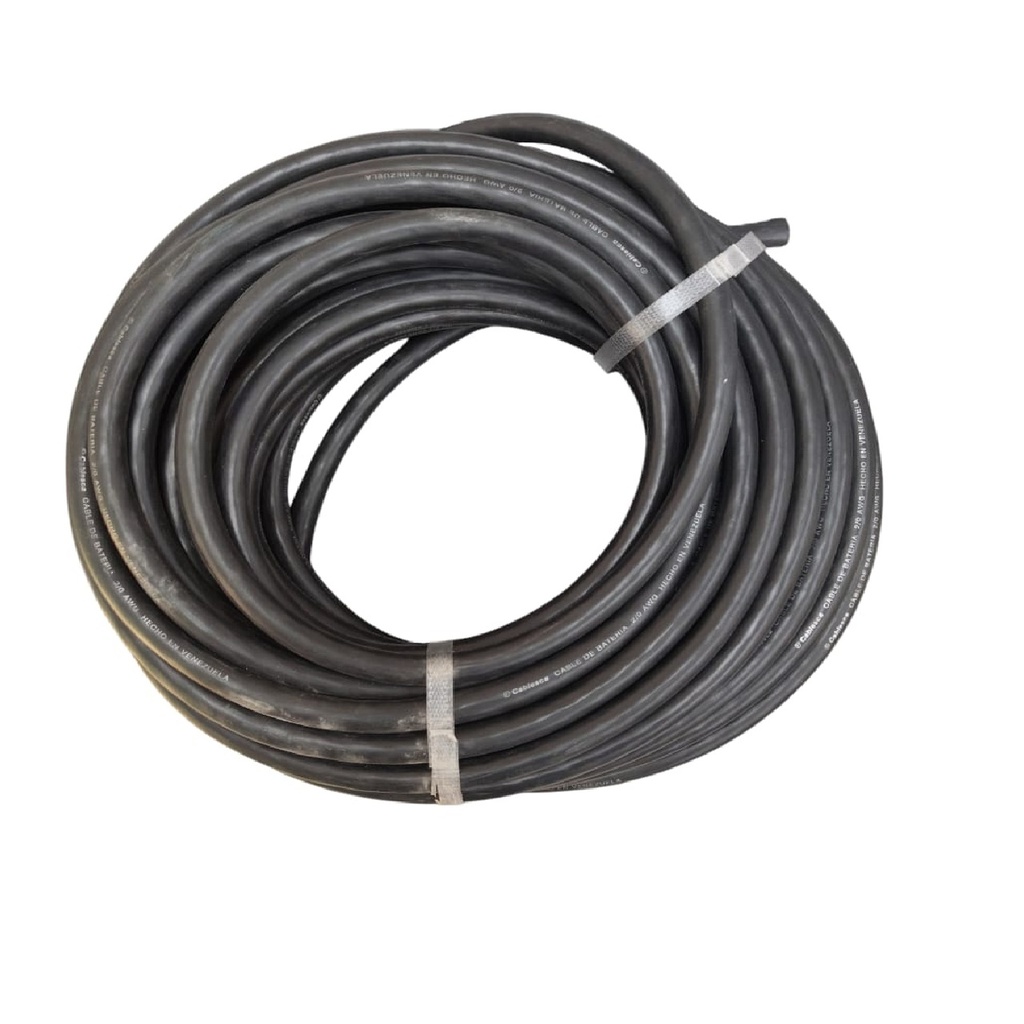 CABLE FLEXIBLE PARA BATERIA NRO. 2/0 AWG 105° ROLLO DE 25 MTS NEGRO MARCA CABLESCA