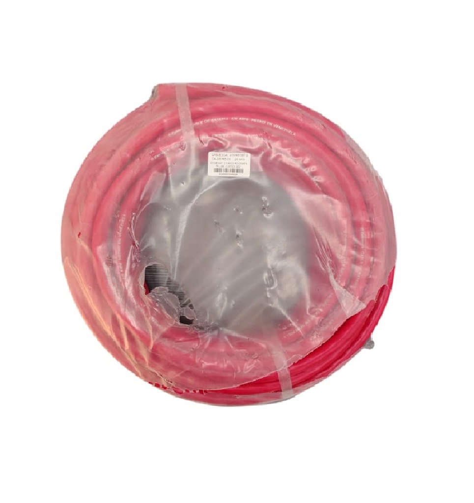 CABLE FLEXIBLE PARA BATERIA NRO. 2/0 AWG 105° ROLLO DE 25 MTS ROJO MARCA CABLESCA