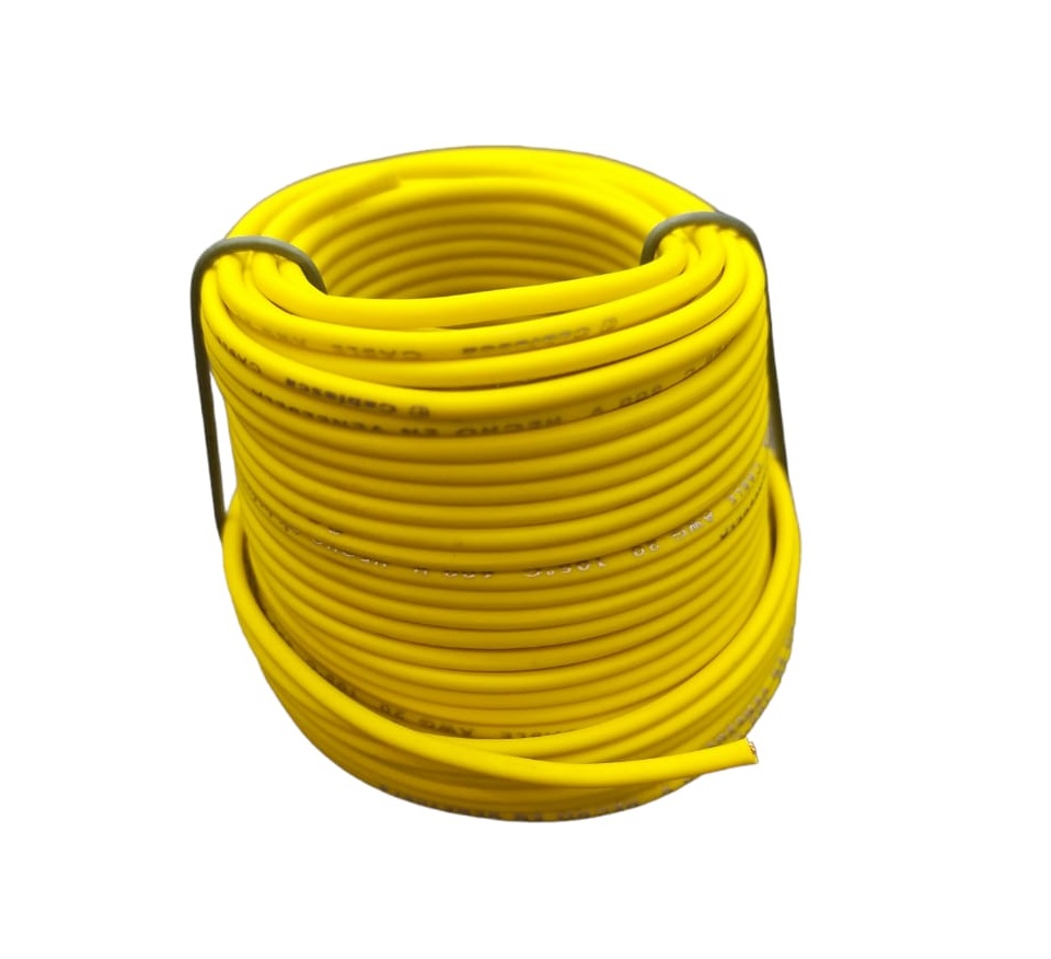 CABLE AUTOMOTRIZ NRO. 20 AWG 105 °C 600V / COLOR AMARILLO ROLLITO DE 20 MTS MARCA CABLESCA