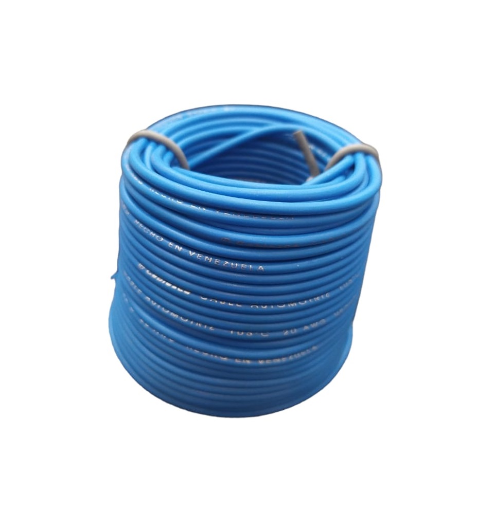 CABLE AUTOMOTRIZ NRO. 20 AWG 105 °C 600V / COLOR AZUL ROLLITO DE 20 MTS MARCA CABLESCA