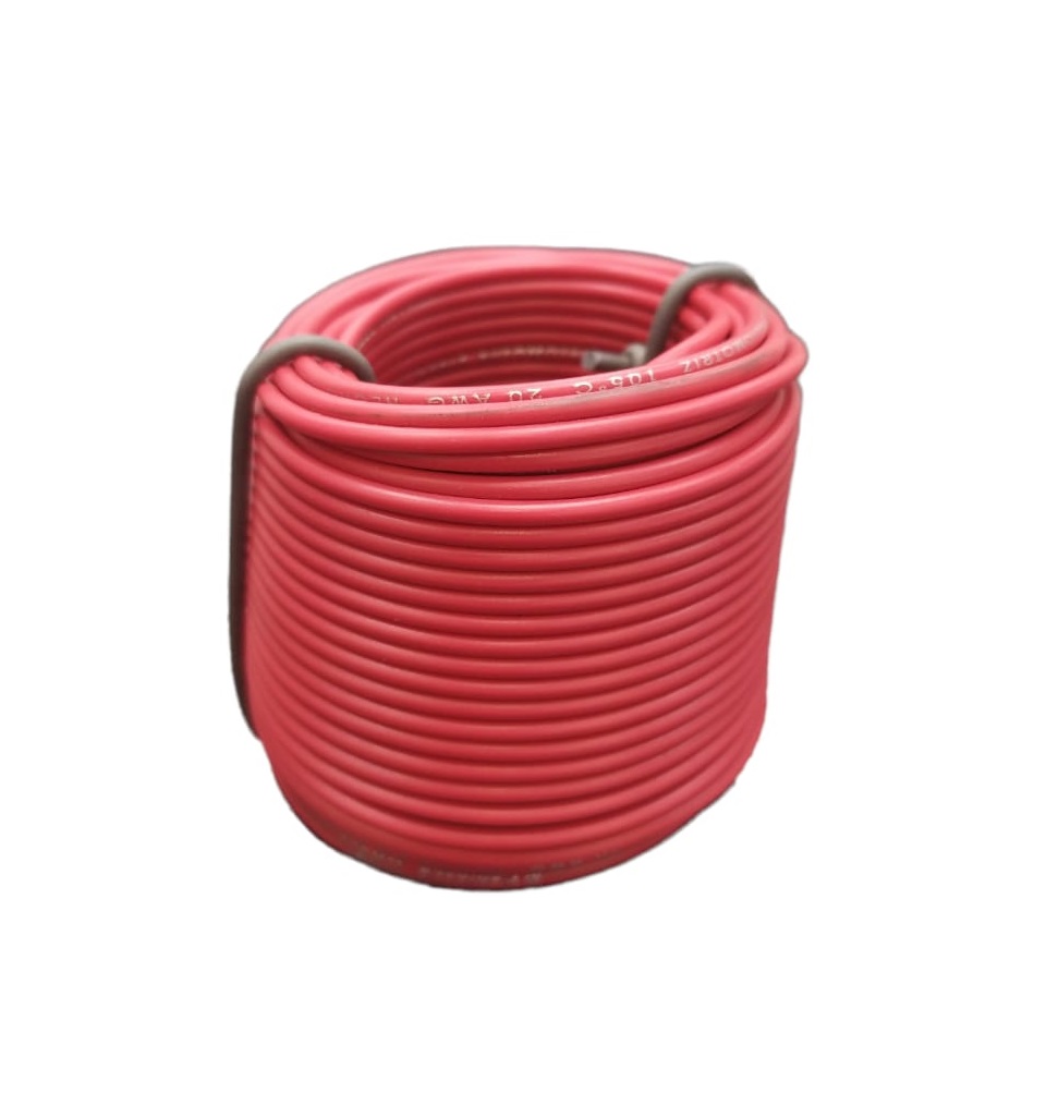 CABLE AUTOMOTRIZ NRO. 20 AWG 105 °C 600V / COLOR ROJO ROLLITO DE 20 MTS MARCA CABLESCA