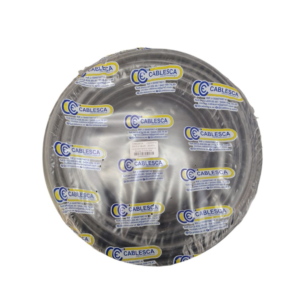 CABLE FLEXIBLE PARA BATERIA NRO. 2 AWG ROLLO DE 25 MTS NEGRO MARCA CABLESCA