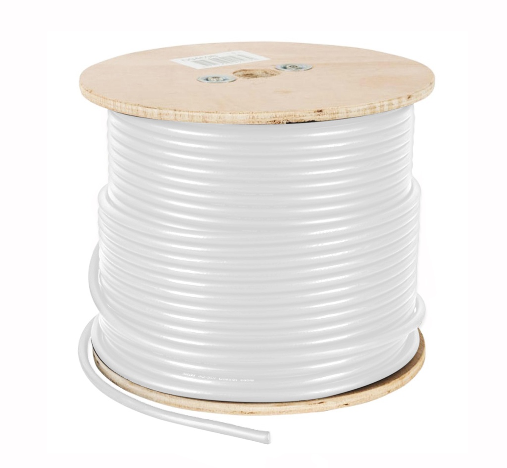 CABLE POR METRO COAXIAL RG6 COLOR BLANCO ( ROLLO 305 MTS ) REF. CBLC-B60 MARCA GDESEO