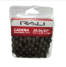 CADENA SIN CAMBIO P/BICICLETA 12/16/20" 92Lx1/2"x1/8" MOD. JK-CADBMX20 REF.7453003200688 MARCA RALI