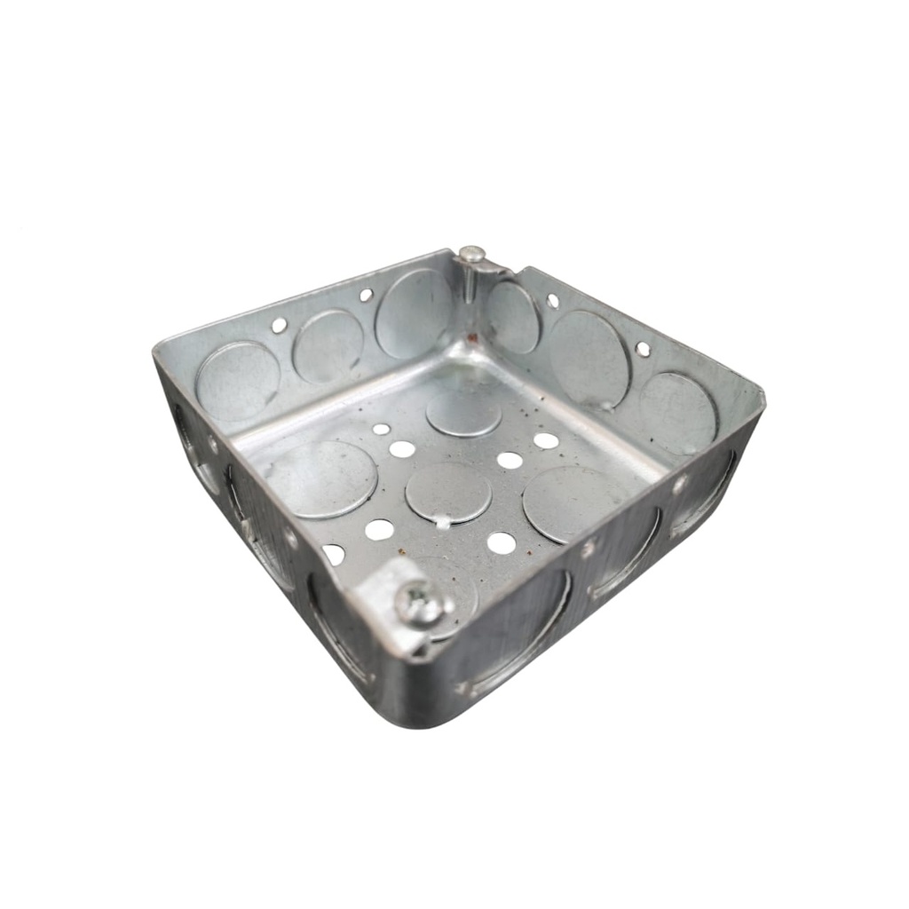 CAJETIN METALICO CUADRADO DE 4" X 4" (1.0MM) DE 1/2" X 3/4" ZINCADO REF. 521517515 MARCA DONSEN