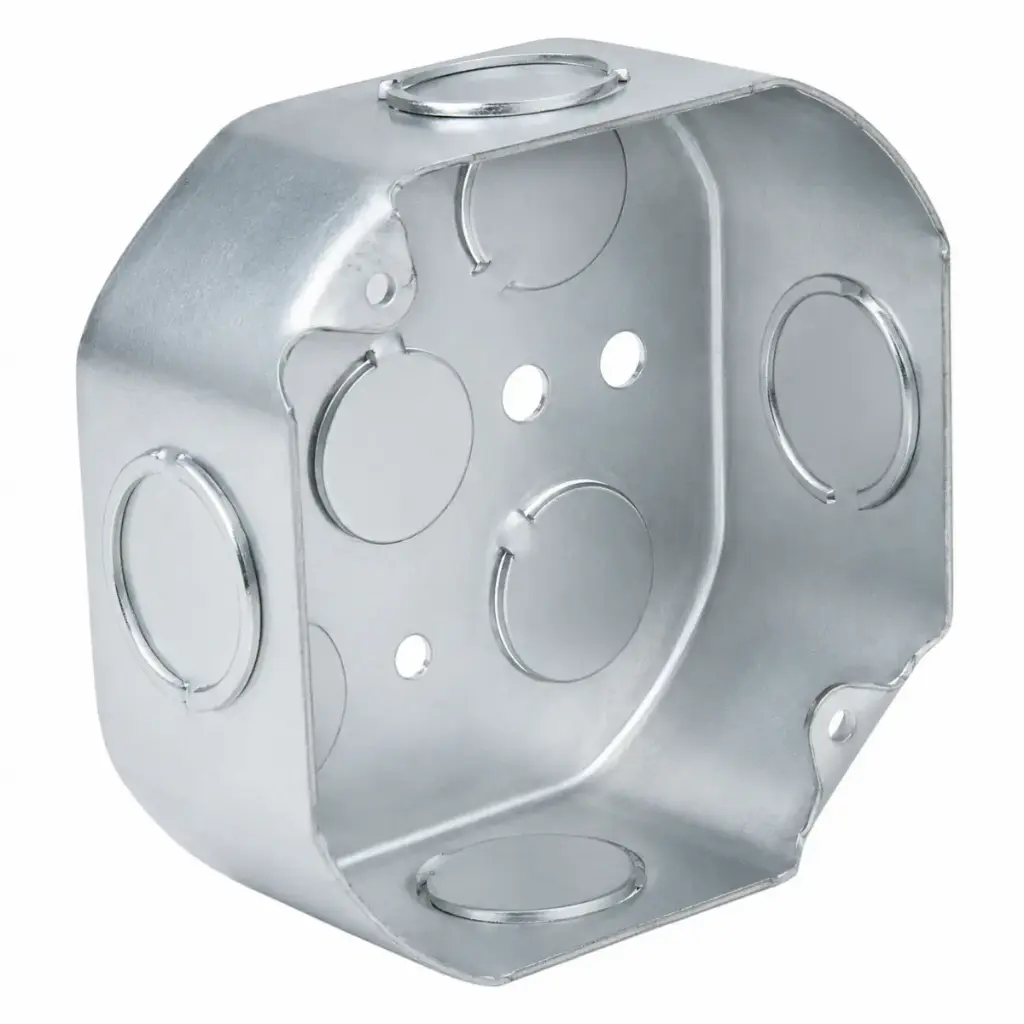 CAJETIN METALICO OCTOGONAL (1.0MM) DE 1/2" X 3/4" ZINCADO REF. 541517515 / EMTB102 MARCA DONSEN ILUMINAK