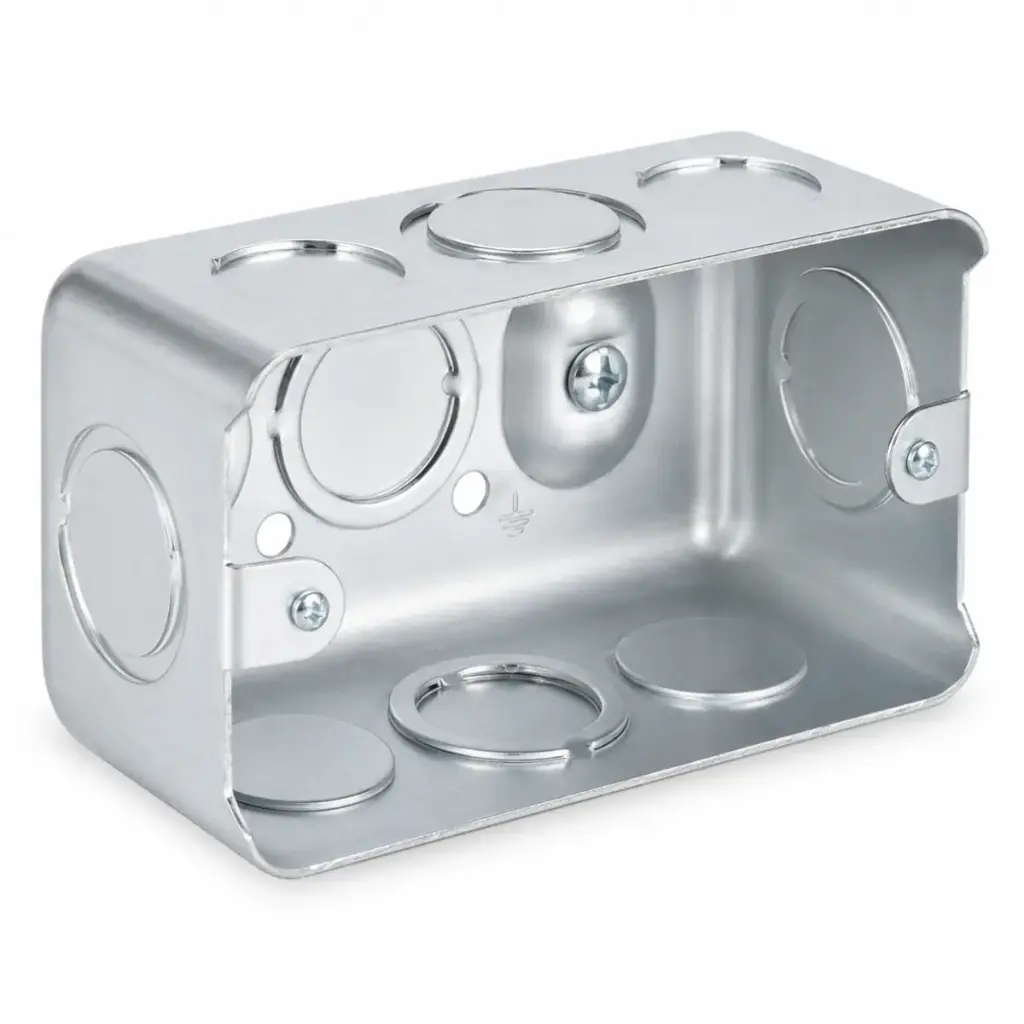 CAJETIN METALICO RECTANGULAR DE 4" X 2" (1.0MM) DE 1/2" X 3/4" ZINCADO REF. 583617515 / EMTB103 MARCA DONSEN - ILUMINAK