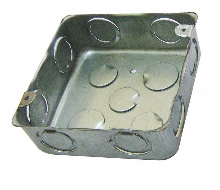 CAJETIN CUADRADO METALICO DE 4" X 4" PARA EMPOTRAR CAL 24 REF. T7101-012 MARCA INDUMA