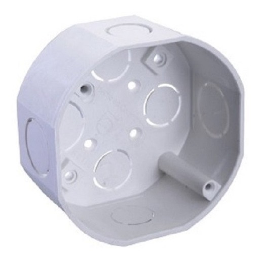 CAJETIN PLASTICO OCTOGONAL 4" BLANCO SIN INSERTOS REF. T7501-003 MARCA INDUMA