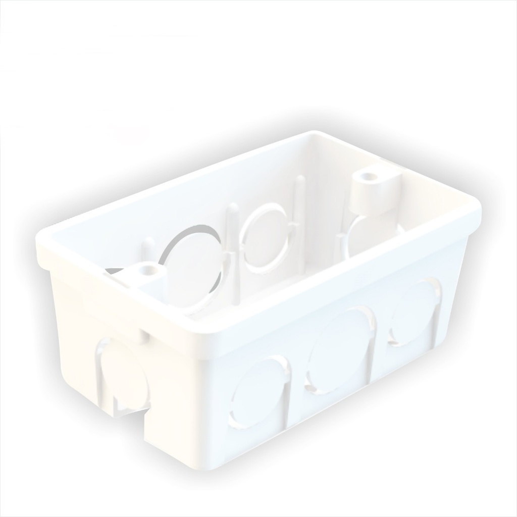 CAJETIN PLASTICO RECTANGULAR DE 4" X 2" PARA EMPOTRAR BLANCO CON INSERTO REF.12020025 MARCA INDUMA