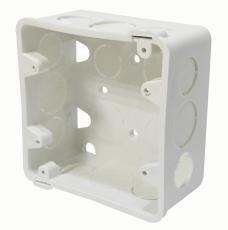 CAJETIN PLASTICO CUADRADO DE 4" X 4" PARA EMPOTRAR BLANCO SIN INSERTO REF . T7501-029 MARCA INDUMA