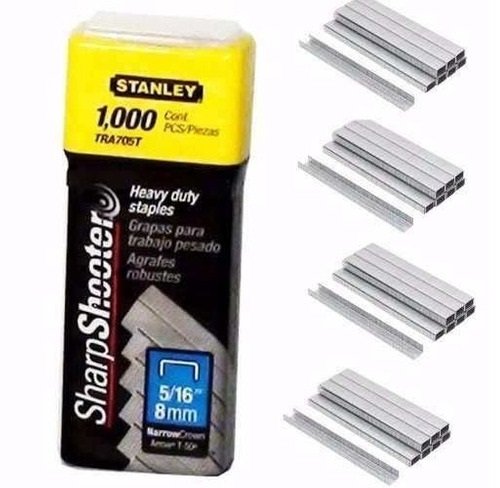 CAJA DE GRAPAS PARA TRABAJO PESADO 5/16" - 8 MM X 1000 PZAS REF.TRA705T / GRA-711 MARCA STANLEY