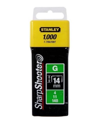 CAJA DE GRAPAS PARA TRABAJO PESADO 9/16" - 14 MM X 1000 PZAS REF.TRA709T / GRA-714 MARCA STANLEY