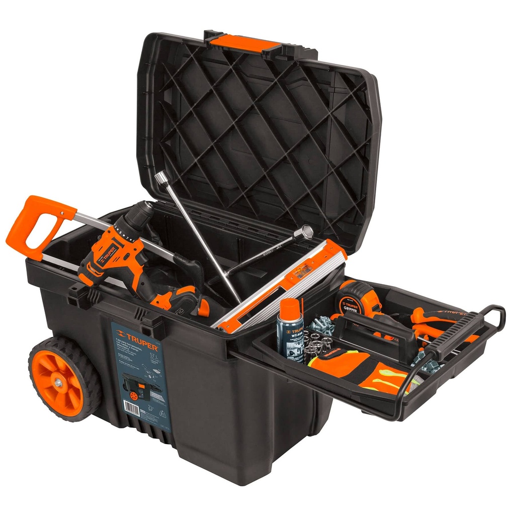 CAJA DE HERRAMIENTAS PLASTICA C/RUEDAS 23" MOD. CHP-23R-11 REF.10902 MARCA TRUPER