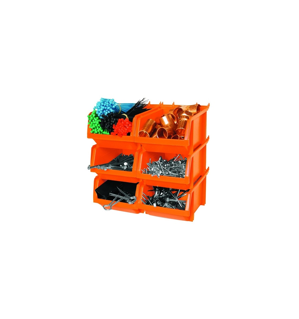 ORGANIZADOR / CAJA PLASTICA APILABLE JGO 6 PZS 12 CM x 10.50 CM x 7 CM ALTURA REF.50075 MARCA TRUPER