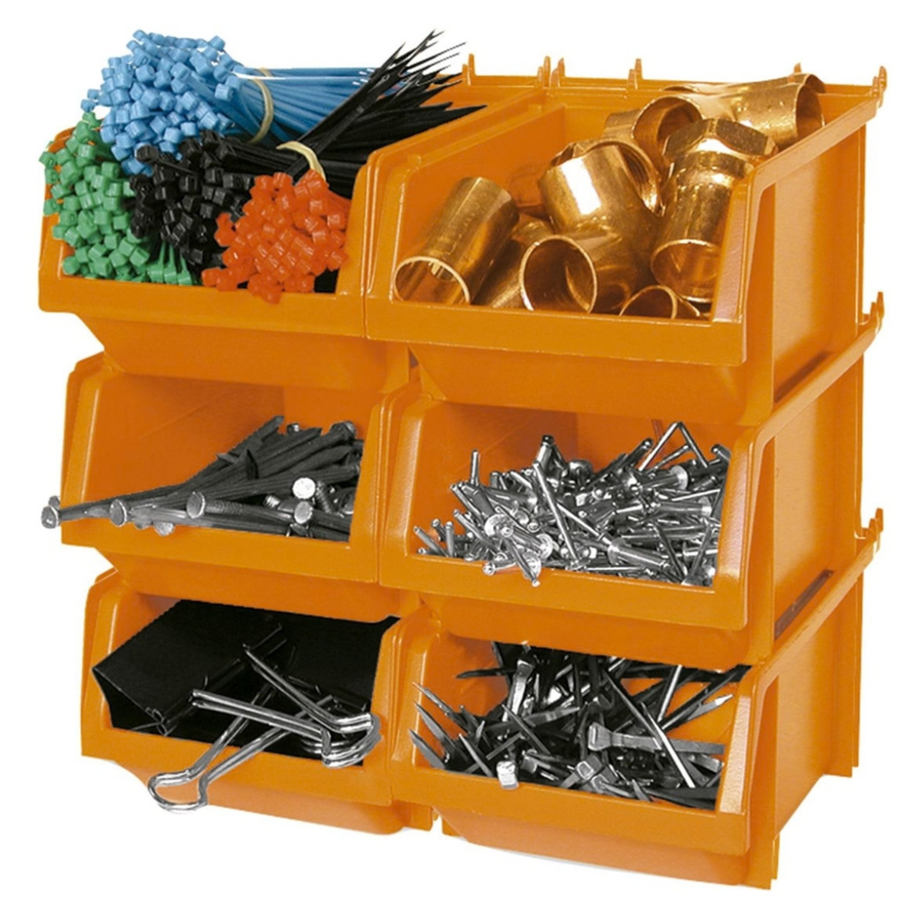 ORGANIZADOR / CAJA PLASTICA APILABLE JGO 6 PZS 12 CM x 10.50 CM x 7 CM ALTURA REF.50075 MARCA TRUPER