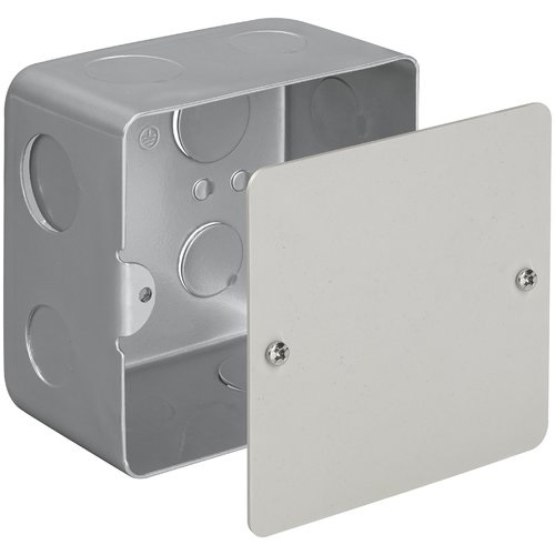 CAJETIN METALICO 4 x 4" CON TAPA PVC PARA CAJA DE PISO / SUELO REF. V54903 MARCA VIMAR