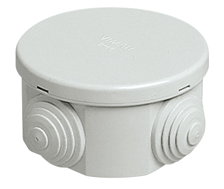 CAJA DE DERIVACION REDONDA ELEC. C/ TAPA Y ENG. DE 6,5 X 3,5CM IP44 REF. V55001 / 076938 MARCA VIMAR