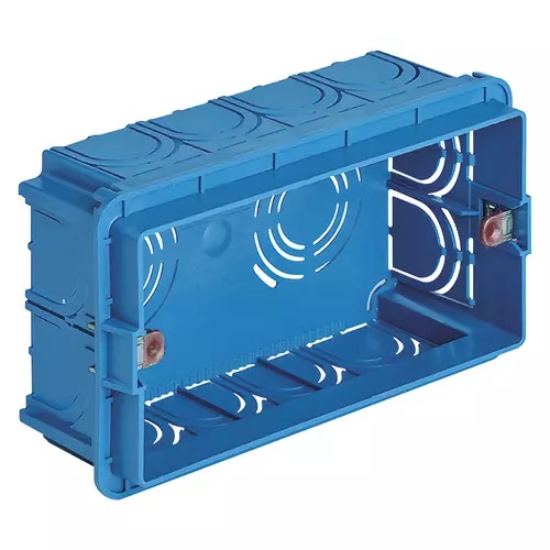 CAJETIN DE EMPOTRAR RECTANGULAR 4 MODULOS COLOR AZUL REF. V71304 MARCA VIMAR