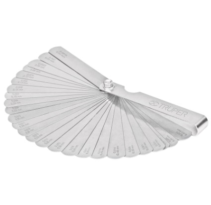 CALIBRADOR DE LAMINAS 26 HOJAS STAD - MM / PULG P/ VALVULAS/BUJIAS MOD.CAL-26 REF.14396 MARCA TRUPER