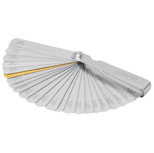 CALIBRADOR DE LAMINAS 32 HOJAS STAD - MM / PULG P/ VALVULAS/BUJIAS MOD.CAL-32 REF.14397 MARCA TRUPER