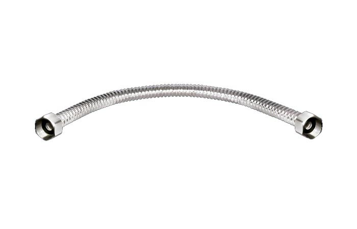 CANILLA / MANGUERA FLEX RIGIDA CROMADA PARA LAVAMANOS DE 1/2" X 1/2" REF. GRI-1820 MARCA BELT-G