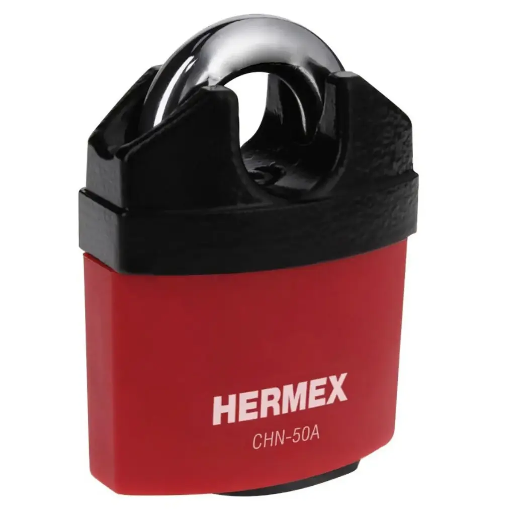 CANDADO DE GANCHO ALTA SEGURIDAD CUBIERTA NYLON 50 MM MOD. CHN-50A REF. 43340 MARCA HERMEX