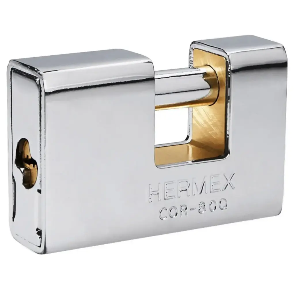 CANDADO ANTICIZALLA 80 MM BLINDADO LLAVE DE PUNTOS MOD. COR-80Q REF. 43352 MARCA HERMEX