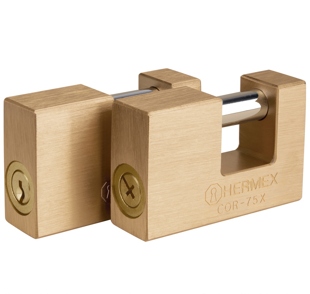 CANDADO ANTICIZALLA 75 MM LLAVE TETRA MOD. COR-75X REF. 43353 MARCA HERMEX